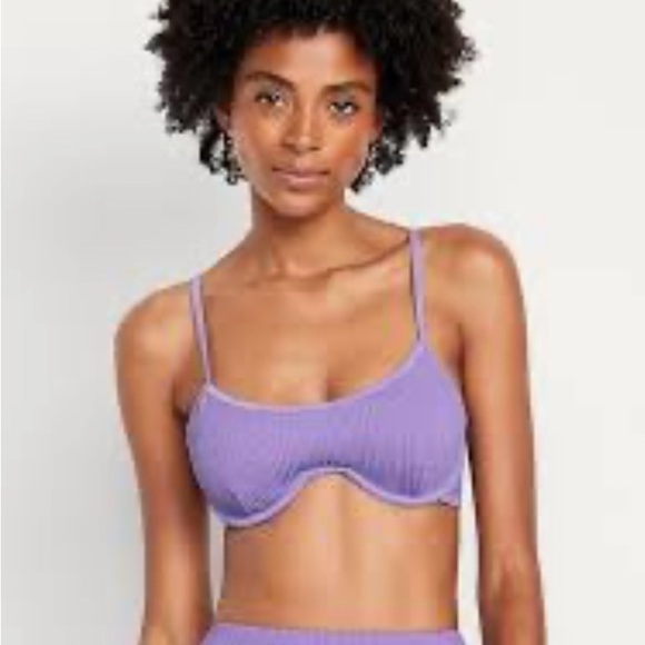 Old Navy Other - NWT Old Navy Ribbed Textured Lavender Bikini Top Underwire Adjustable Straps